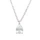 Silver chain with teardrop-shaped zirconia pendant