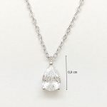 Silver chain with teardrop-shaped zirconia pendant