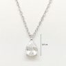 Silver chain with teardrop-shaped zirconia pendant