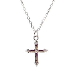 Silver chain with a small cross pendant