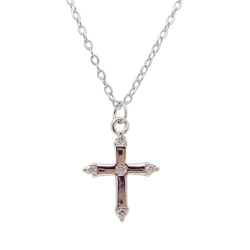 Silver chain with a small cross pendant