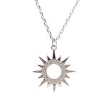 Silver chain with sun pendant