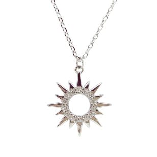 Silver chain with sun pendant