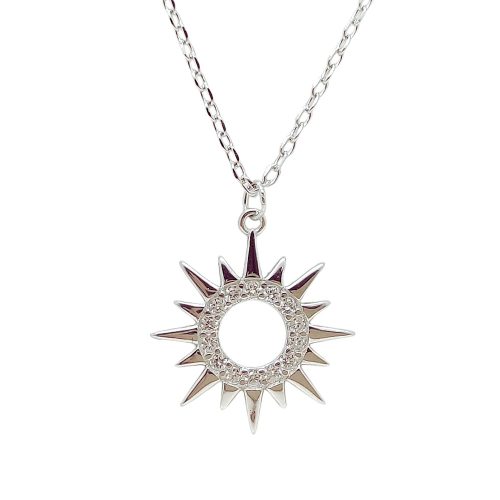 Silver chain with sun pendant