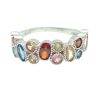 Silver ring with colored zirconia stones