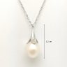 Silver necklace with teardrop-shaped pearl pendant