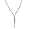 Silver Y-style necklace with zirconia stones