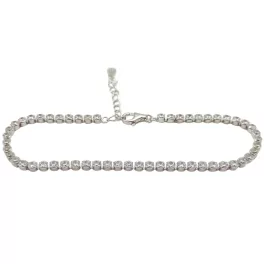 Silver bracelet with zirconia stones