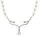 Silver necklace with pearls and zirconia