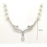 Silver necklace with pearls and zirconia