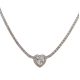 Silver necklace with heart motif and zirconia stones