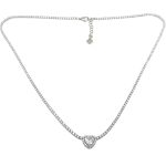 Silver necklace with heart motif and zirconia stones