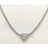 Silver necklace with heart motif and zirconia stones