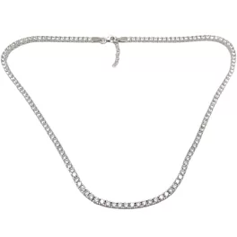 Silver tennis necklace with sparkling zirconia stones