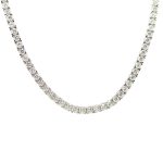 Silver tennis necklace with sparkling zirconia stones