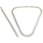Silver jewelry set with necklace and bracelet 