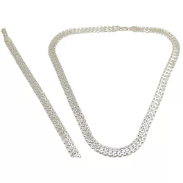 Silver jewelry set with necklace and bracelet 