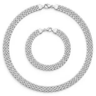 Ezüst ékszer szett collier nyakék és karkötő 