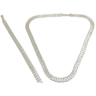 Silver jewelry set with necklace and bracelet 