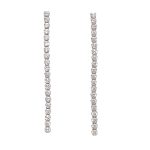 Silver drop / dangle earrings with zirconia stones