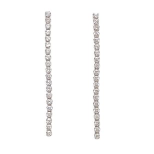 Silver drop / dangle earrings with zirconia stones