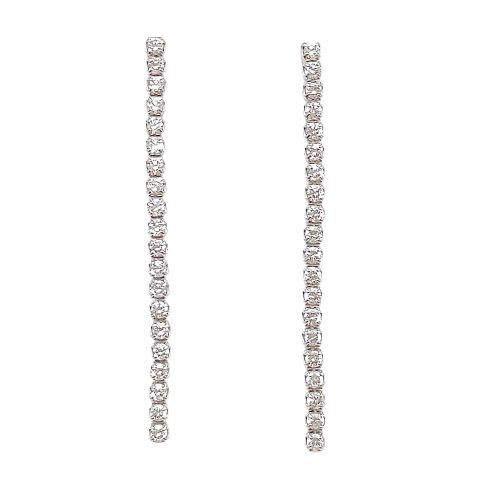 Silver drop / dangle earrings with zirconia stones