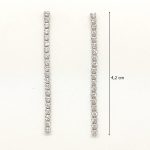 Silver drop / dangle earrings with zirconia stones