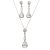 Silver drop jewelry set with earrings, necklace, and pendant featuring zirconia stones