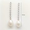 Silver casual earrings with pearl and zirconia embellishment