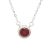 Silver necklace with ruby in a button setting