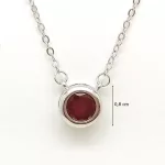 Ezüst collier rubin kővel button foglalatban