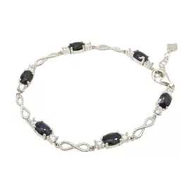   Silver bracelet with real sapphire stones and infinity symbol