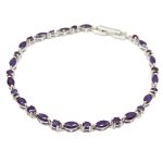 Silver bracelet with genuine sapphire stones