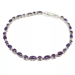 Silver bracelet with genuine sapphire stones