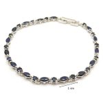 Silver bracelet with genuine sapphire stones