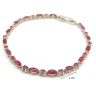 Silver bracelet with real ruby stones