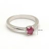 Silver engagement ring with pink ruby
