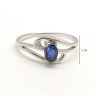 Silver ring with blue sapphire stone and zirconia 