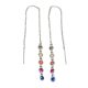 French wire / Fish hook earrings with dangling colored zirconia stones