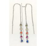 French wire / Fish hook earrings with dangling colored zirconia stones