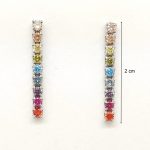 Drop / Dangle earrings in silver with multicolored zirconia stones