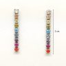   Drop / Dangle earrings in silver with multicolored zirconia stones