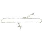 Silver bracelet with a small cross pendant