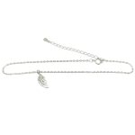 Silver anklet with leaf pendant