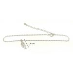 Silver anklet with leaf pendant