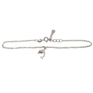 Silver bracelet with dolphin decoration