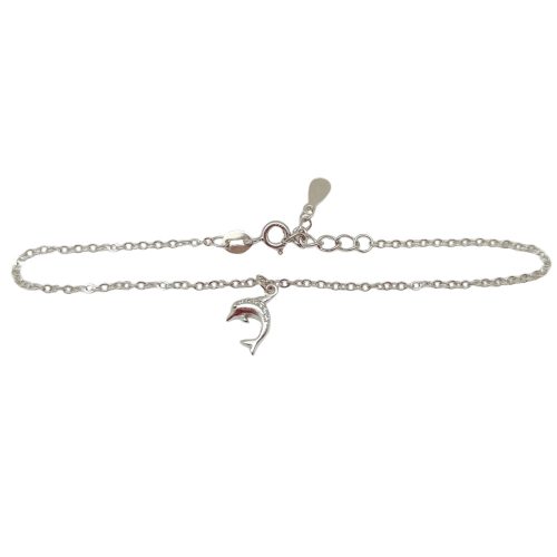 Silver bracelet with dolphin decoration