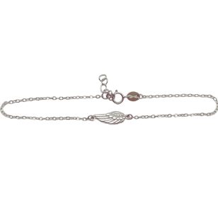 Silver bracelet with angel wing decoration