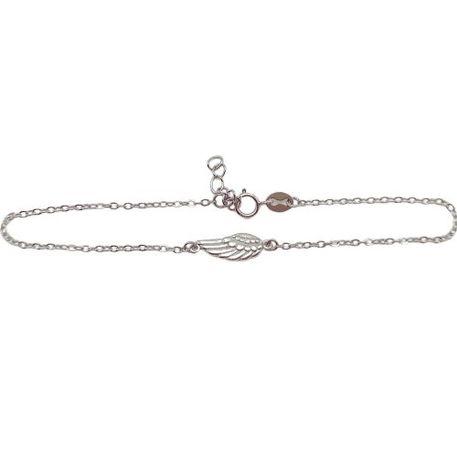 Silver bracelet with angel wing decoration