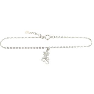 Silver bracelet with gecko pendant